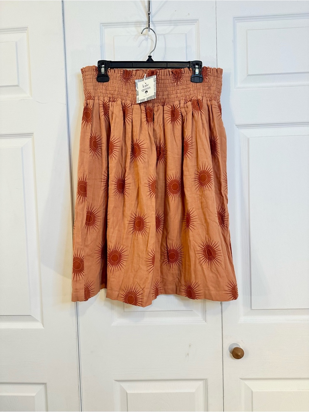 Kate Quinn Sunburst Print Elastic-Waist Skirt